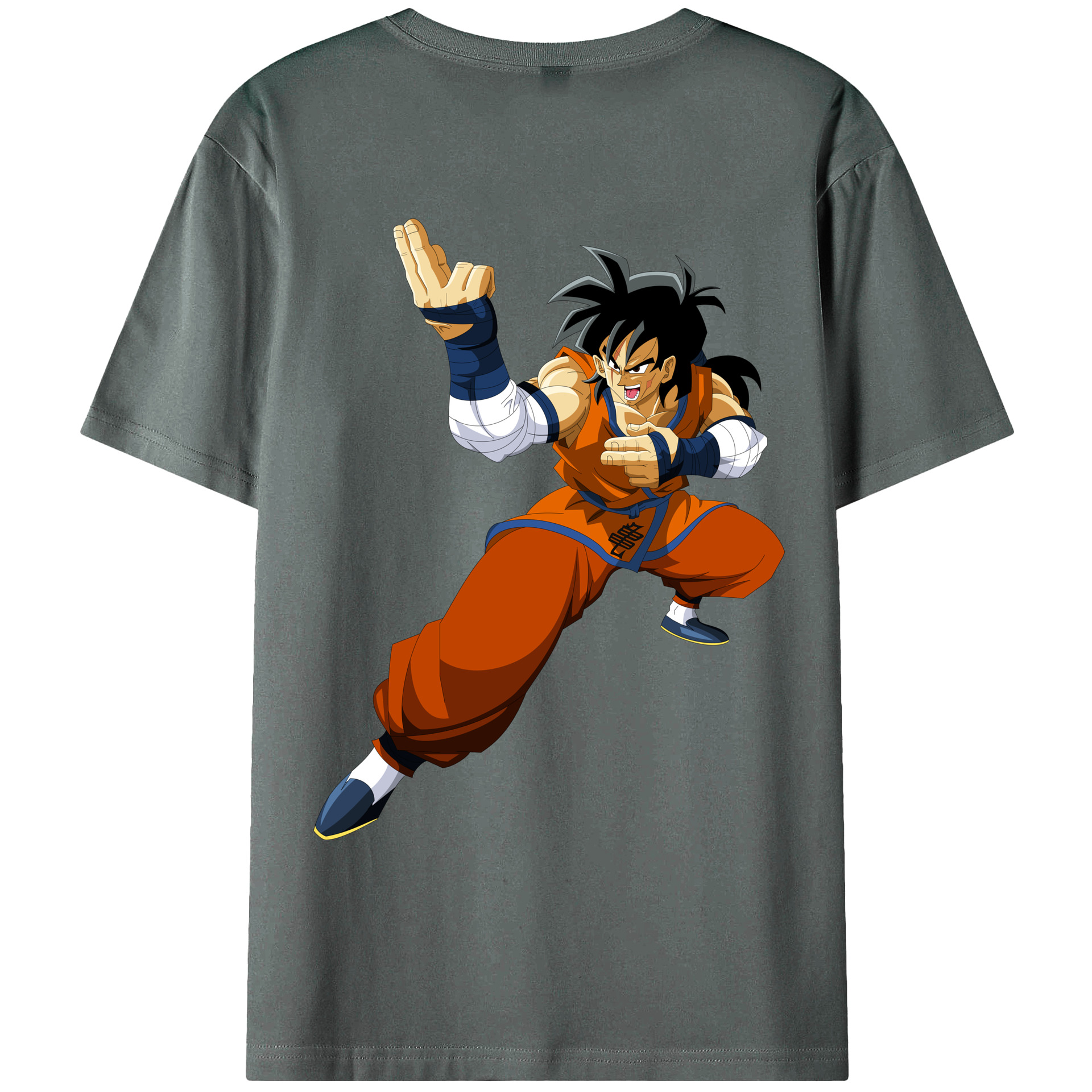 （画像用） ドラゴンボール ヤムチャ DRAGON BALL Yamcha 綿100％ メンズ半袖Tシャツ（バックプリント） 通気性